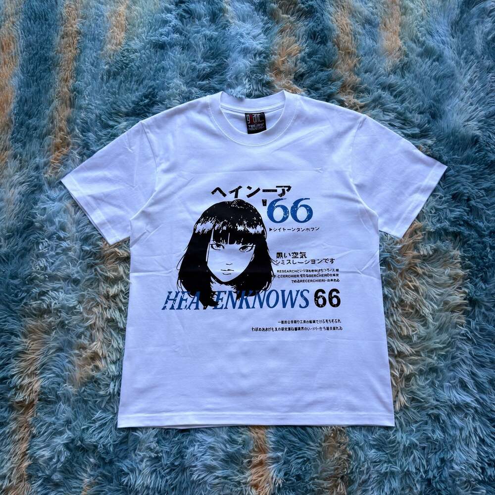 Giant by Tee Jays Japanese Anime Girl Graphic Print White T-Shirt